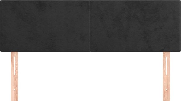 vidaXL Σετ 2 κεφαλάρια κρεβατιού, μαύρο, 72x5x78/88 cm, βελούδο