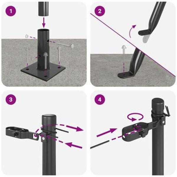 vidaXL Φράχτες Κολώνες με Βάσεις 13 Τεμ. 32mm 70cm Γαλβανισμένο Ατσάλι