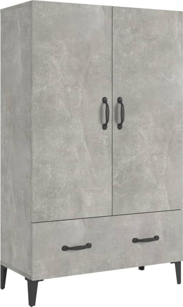 vidaXL Ντουλάπι Γκρι Σκυρόδεμα 70x31x115 εκ, Ξυλώδες Υλικό