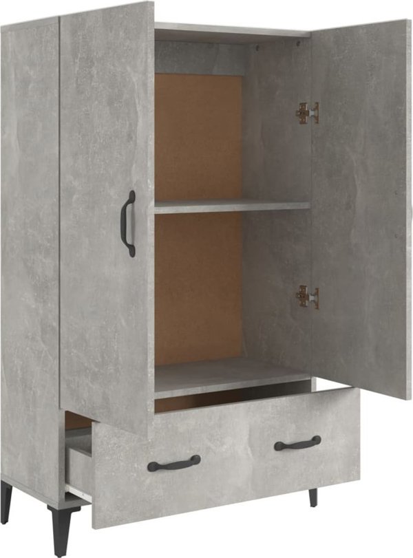 vidaXL Ντουλάπι Γκρι Σκυρόδεμα 70x31x115 εκ, Ξυλώδες Υλικό
