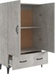 vidaXL Ντουλάπι Γκρι Σκυρόδεμα 70x31x115 εκ, Ξυλώδες Υλικό