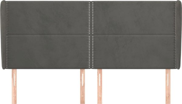 vidaXL Κεφαλάρι uszak, σκούρο γκρι, 163x23x118/128 cm, βελούδο