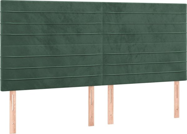 vidaXL Lozko kontynentalne z materacem i LED zielony aksamit 180x200cm