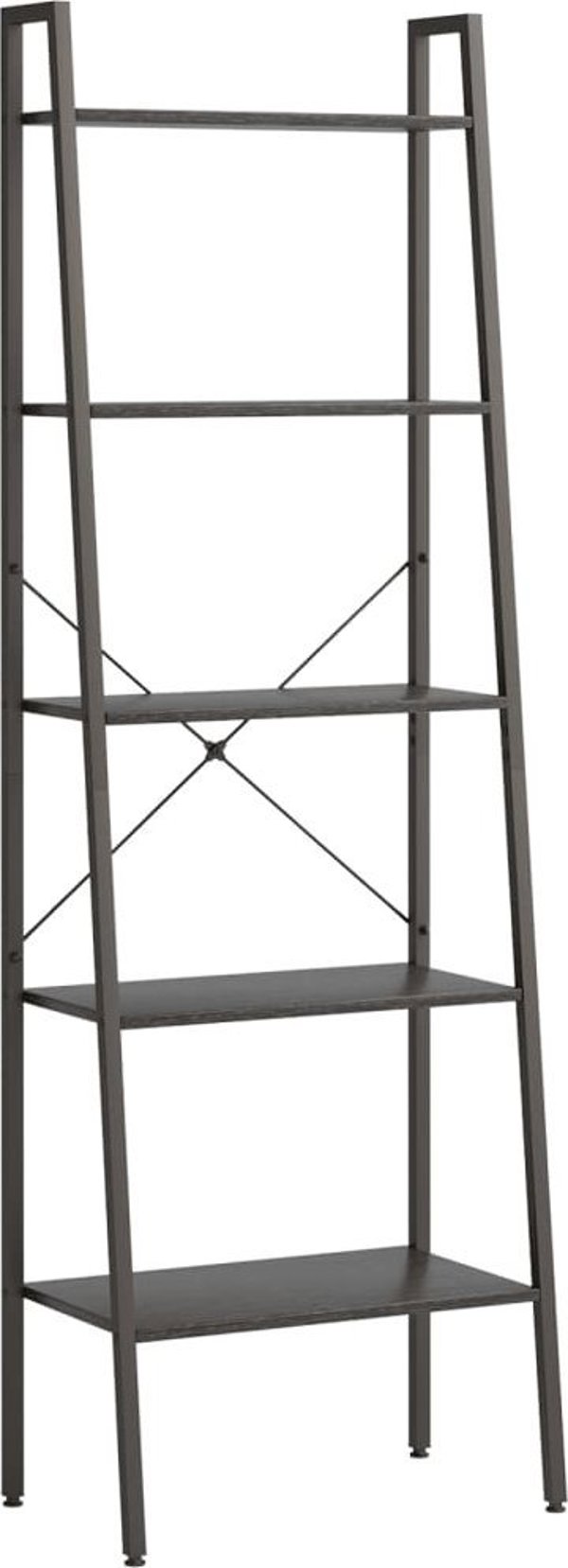 vidaXL Ραφιέρα σκάλα με 5 ράφια, μαύρη, 56x35x174 εκ.