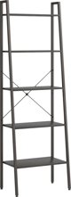 vidaXL Ραφιέρα σκάλα με 5 ράφια, μαύρη, 56x35x174 εκ.