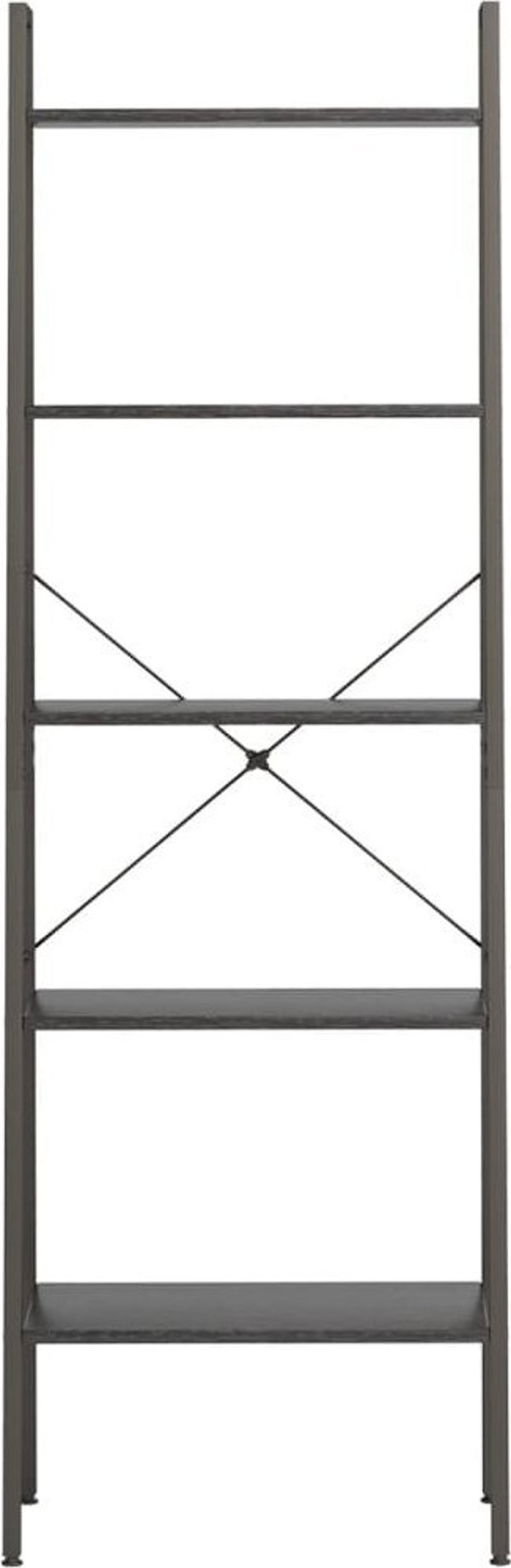 vidaXL Ραφιέρα σκάλα με 5 ράφια, μαύρη, 56x35x174 εκ.