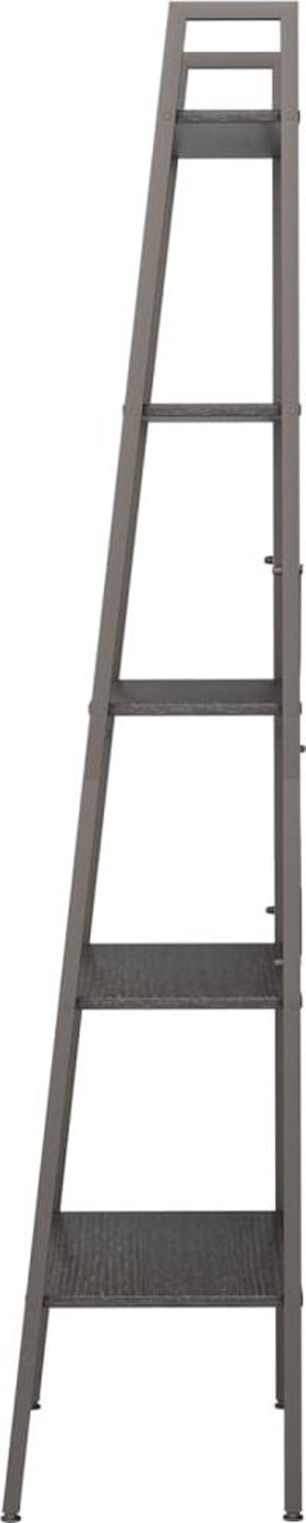 vidaXL Ραφιέρα σκάλα με 5 ράφια, μαύρη, 56x35x174 εκ.