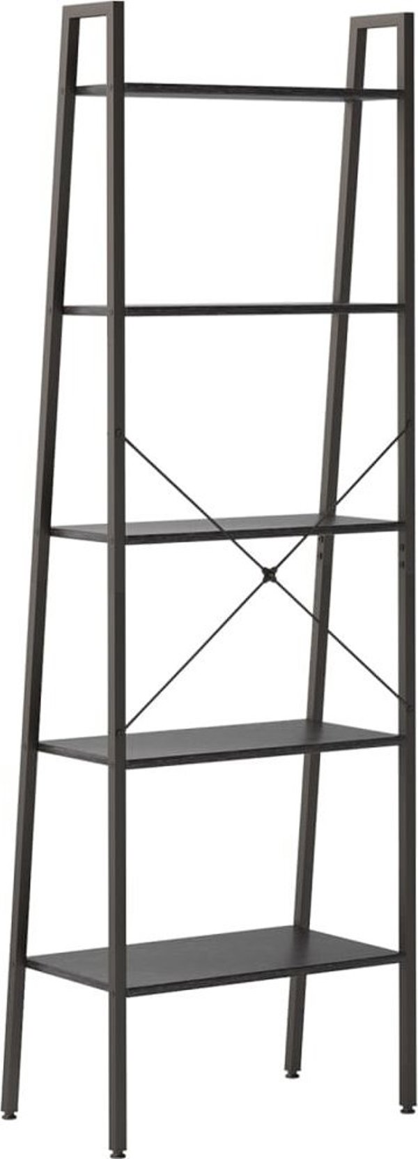 vidaXL Ραφιέρα σκάλα με 5 ράφια, μαύρη, 56x35x174 εκ.