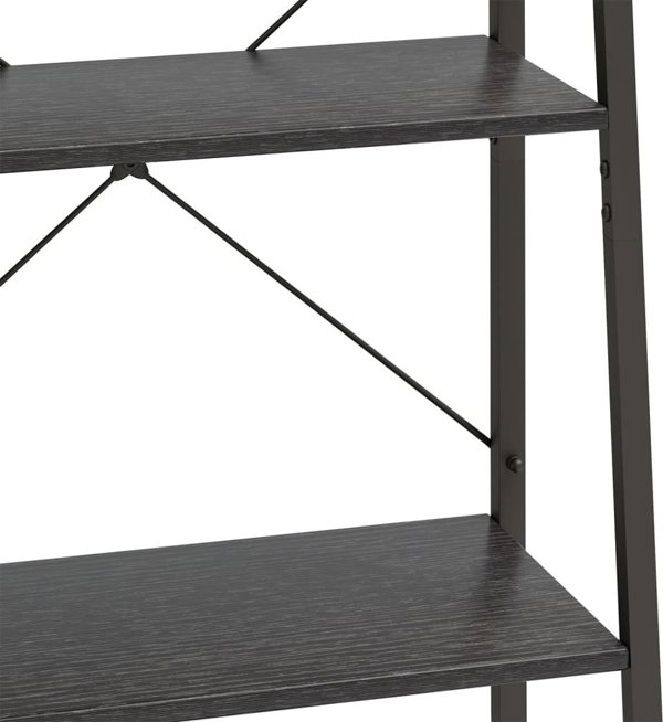 vidaXL Ραφιέρα σκάλα με 5 ράφια, μαύρη, 56x35x174 εκ.