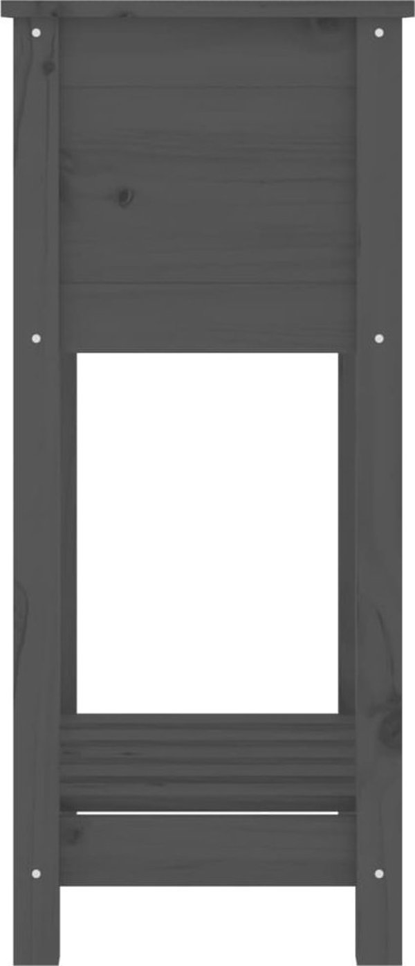 vidaXL Ζαρντινιέρα με ραφιέρα, γκρι, 54x34,5x81 εκ., μασίφ πεύκο