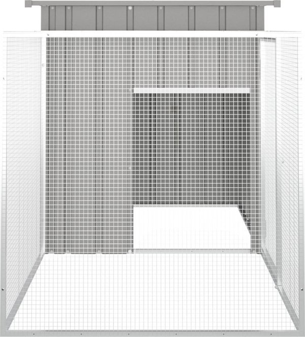 vidaXL Κλουβί για κοτόπουλα, γκρι, 200x91x100 cm, ατσάλι