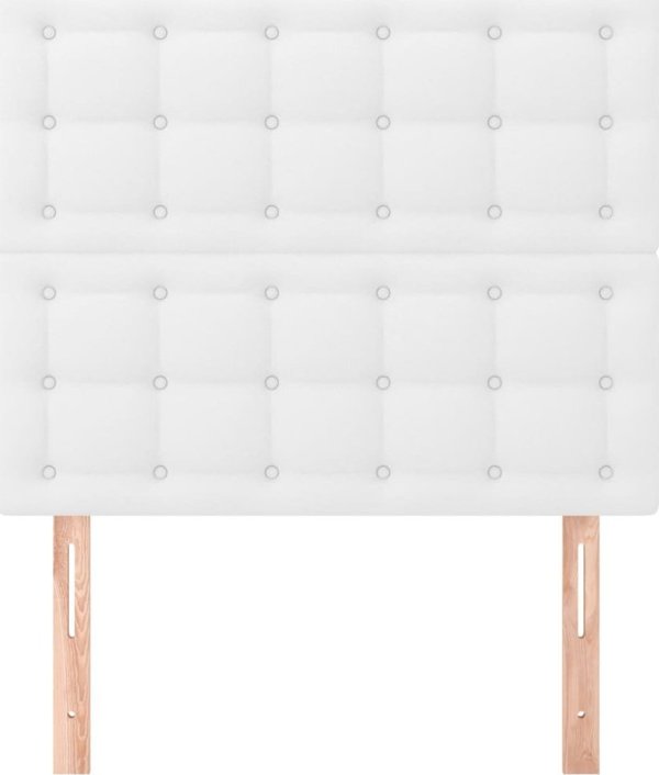 vidaXL Κεφαλάρι κρεβατιού, 2 τεμ., λευκό, 90x5x78/88 εκ., συνθετικό δέρμα