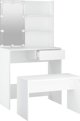 vidaXL Σετ Τουαλέτας με Φωτισμό LED, Λευκό Χρώμα