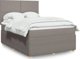 vidaXL Κρεβάτι Continental με στρώμα, taupe, ύφασμα, 160x200 cm