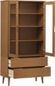 vidaXL Βιτρίνα με Συρτάρια MOLDE Καφέ 90x35x175 cm από Στερεό Πεύκο