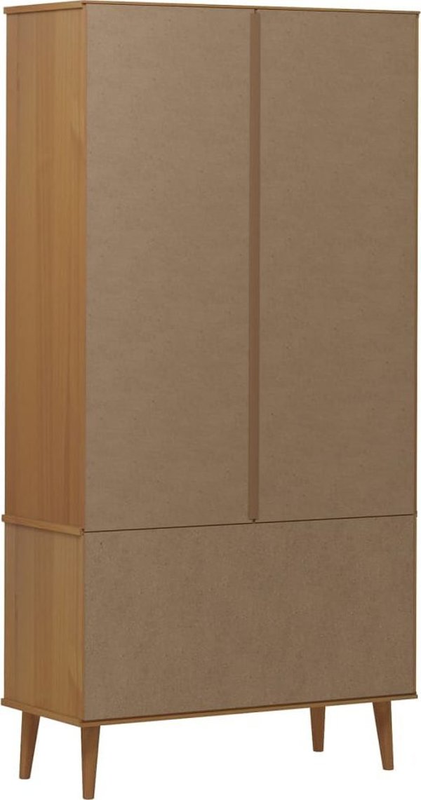 vidaXL Βιτρίνα με Συρτάρια MOLDE Καφέ 90x35x175 cm από Στερεό Πεύκο