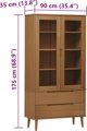 vidaXL Βιτρίνα με Συρτάρια MOLDE Καφέ 90x35x175 cm από Στερεό Πεύκο
