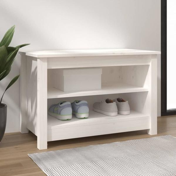 vidaXL Λευκή Ντουλάπα για Παπούτσια 70x38x45,5 εκ. από Πεύκο