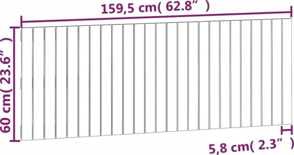 vidaXL Κεφαλάρι κρεβατιού λευκό 159,5x3x60 cm από μασίφ πεύκο