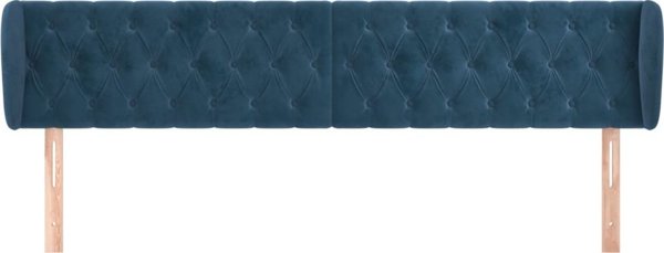 vidaXL Κεφαλάρι uszak, σκούρο μπλε, 183x23x78/88 εκ, βελούδο