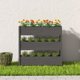 vidaXL Donica, szara, 112x25x104,5 cm, lite drewno sosnowe
