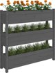vidaXL Donica, szara, 112x25x104,5 cm, lite drewno sosnowe