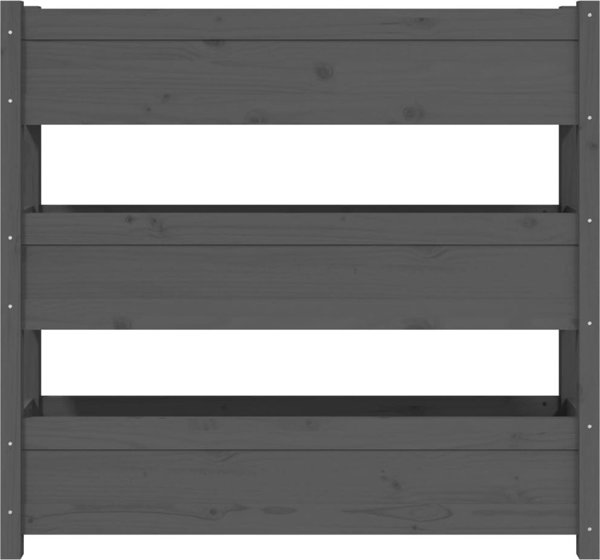 vidaXL Donica, szara, 112x25x104,5 cm, lite drewno sosnowe