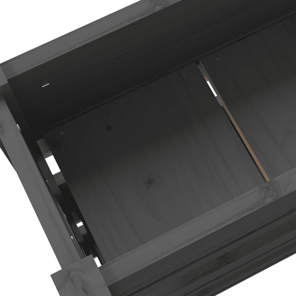 vidaXL Donica, szara, 112x25x104,5 cm, lite drewno sosnowe