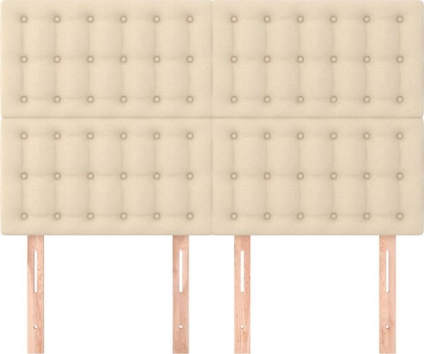 Κεφαλάρια κρεβατιού vidaXL, 4 τεμάχια, κρεμ, 72x5x78/88 cm, ύφασμα