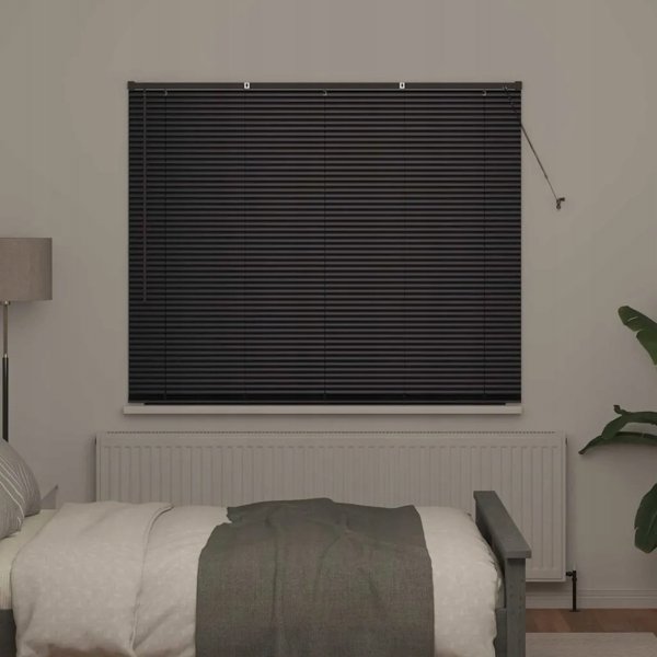 vidaXL Βενετικές Περσίδες Αλουμινίου, 175x160 cm, Μαύρο Χρώμα