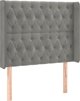 vidaXL Lozko kontynentalne z materacem i LED, szare 100x200cm, aksamit