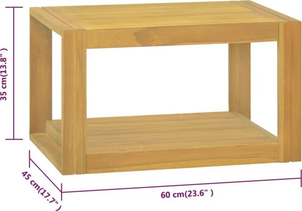 vidaXL Ράφι μπάνιου, 60x45x35 cm, από μασίφ ξύλο τεκ