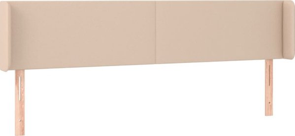 vidaXL Zaglowek do lozka z LED, cappuccino, 163x16x78/88 cm, ekoskora
