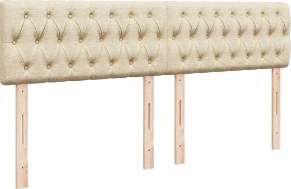 vidaXL Κρεβάτι Continental με στρώμα, κρεμ, ύφασμα, 200x200 cm