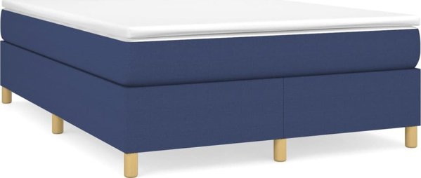 vidaXL Υφασμάτινο κρεβάτι κοντινεντάλ, μπλε, 140x200 cm