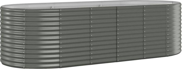 vidaXL Donica ogrodowa, malowana proszkowo stal, 249x100x68 cm, szara