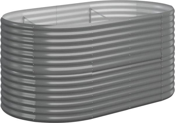 vidaXL vidaXL Donica ogrodowa, malowana proszkowo stal, 152x80x68 cm, szara
