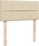 vidaXL Κρεβάτι continental με στρώμα, κρεμ, ύφασμα, 90x200 εκ.
