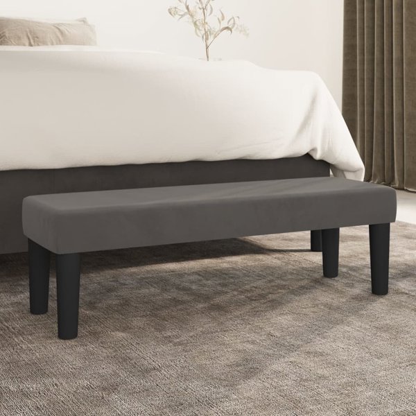 vidaXL Παγκάκι, σκούρο γκρι, 100x30x30 εκ., επενδεδυμένο με βελούδο