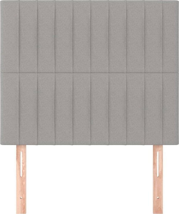 vidaXL 2 προσκέφαλα κρεβατιού, ανοιχτό γκρι, 90x5x78/88 εκ., ύφασμα