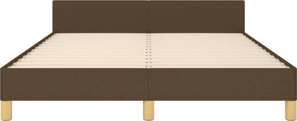vidaXL Κρεβατοκάμαρα με κεφαλάρι σκούρο καφέ 140x200 cm με υφασμάτινη επένδυση