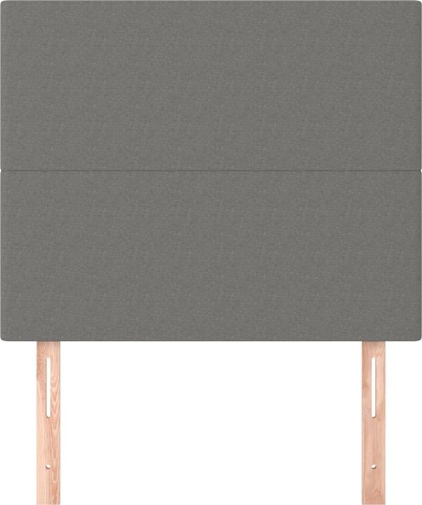 vidaXL Κεφαλάρι κρεβατιού, 2 τεμ., σκούρο γκρι, 100x5x78/88 εκ, ύφασμα