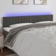 vidaXL Υποστρώμα Κρεβατιού με LED, Σκούρο Γκρι, 180x5x78/88 εκ., Βελούδο