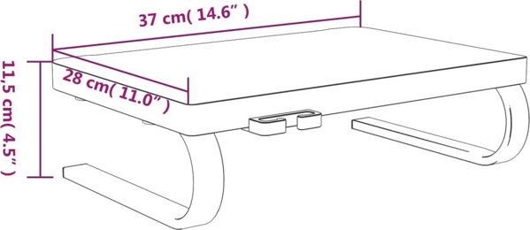 vidaXL vidaXL Podstawka pod monitor, czarna, 37x28x11,5 cm