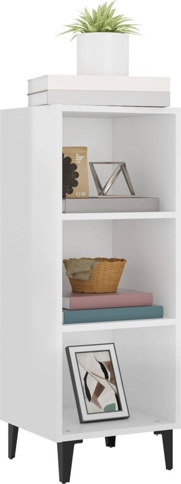 vidaXL Ντουλάπι, λευκό γυαλιστερό, 34,5x32,5x90 εκ