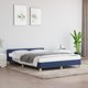 vidaXL Κρεβάτι-βάση με κεφαλάρι μπλε 140x200 cm, επενδυμένο με ύφασμα