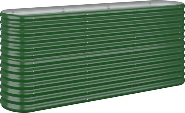 vidaXL vidaXL Donica ogrodowa, malowana proszkowo stal, 152x40x68 cm, zielona