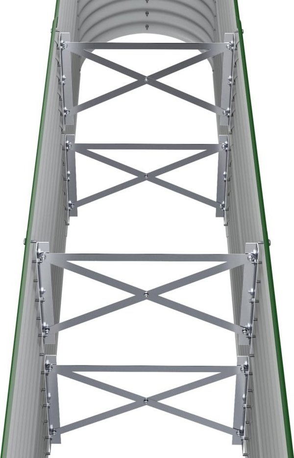 vidaXL vidaXL Donica ogrodowa, malowana proszkowo stal, 152x40x68 cm, zielona