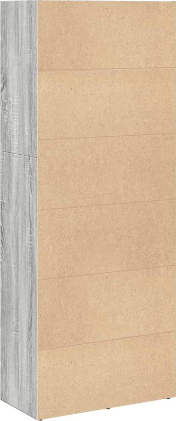 vidaXL Ράφι για βιβλία, γκρίζα δρυς sonoma, 60x30x152 εκ