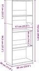 vidaXL Ράφι για βιβλία, γκρίζα δρυς sonoma, 60x30x152 εκ